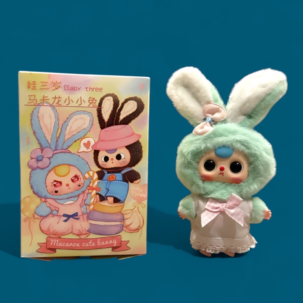 Baby Three Macaron Rabbit Stuffed Pendant - Picture 13 of 16
